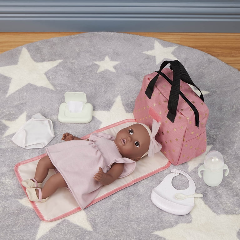 Lullababy Baby Doll Diaper Bag Set, Pink, 7 Pieces photo 5