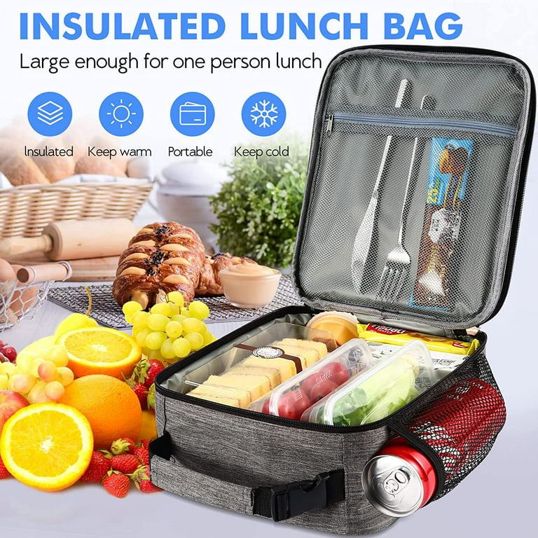 Reusable Lunch Bag, Large Insulated Lunch Box For Men Women Adult