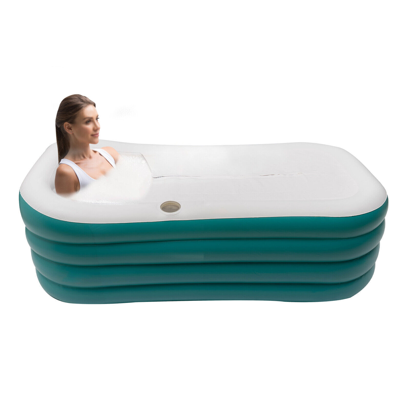 Aureum Supellectilem For Adult Bathtub, Green, PVC, 75"x30", 250L Inflatable Spa Bathtub