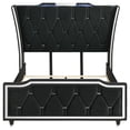 thumbnail image 4 of Coaster Lorient Queen LED Upholstered Velvet Wingback Bed in Black, 4 of 9