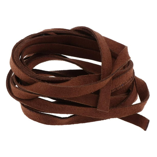 Cordón de cuero suave Cuerda de gamuza Cuerda trenzada Cordón Artesanía Joyería DIY Café Colcomx Cordón de gamuza para hacer joyas