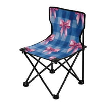 Folding Chair（Maximum weight capacity 220lb）Camping Chair For Camping Picnicking Outdoor Beach and Travel Pink Bows