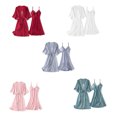 thumbnail image 3 of facefd Femmes Vêtements de Nuit Robe de Bain Robe Lingerie Intime Polyester Lavable en Vrac Intérieur Ménage Sommeil Tenue Gris-Bleu, 3 of 8