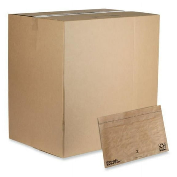 12 x 9 in. Self-adhesive Evertec Curbside Recyclable Padded Mailer, Brown - 100 Count