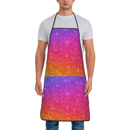 

Jgfou Holiday Shiny Print Anti-fouling Apron for Men Women Waterproof Oil-Proof Kitchen Apron with Adjustable Straps Pocket and No-Pill No-Fade Fabric