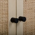 thumbnail image 4 of Natural Rattan Storage Cabinet, Modern Accent Storage Cabinet with 2 Rattan Doors and Metal Legs, Wood Kitchen Sideboard with Adjustable Inner Shelves for Entryway, Living Room, Bedroom, Natural, 4 of 9