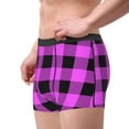 thumbnail image 4 of Haiem Purple Black Buffalo Plaid Men's Boxer Briefs, Every Day Comfort Stretch Cotton Moisture-Wicking Underwear-XX-Large, 4 of 9