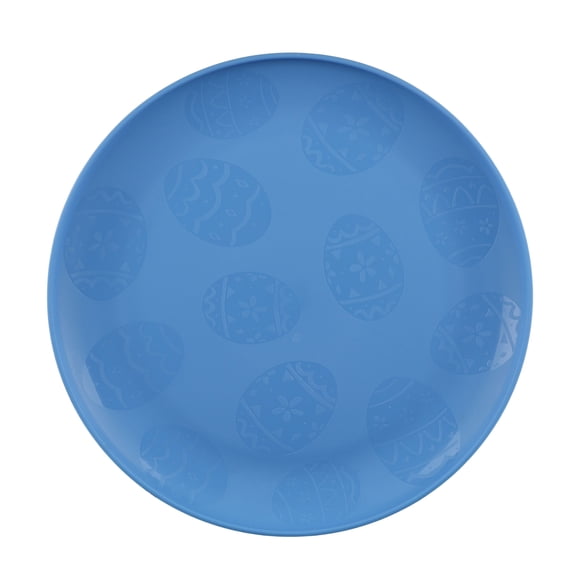 Mainstays - Blue Round Plastic Plate, Easter Egg Etched, 10.5 inch