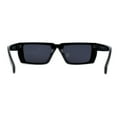 thumbnail image 4 of Womens Squared Rectangle Mod Plastic Retro Sunglasses All Black, 4 of 4