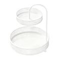 thumbnail image 2 of Cesta de frutas de hierro de dos niveles con soporte de almacenamiento, ideal para decoración del hogar. También sirve como frutero o verdulero. Blanco, 2 of 9