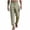 #0270-Army Green, variant on Men Linen Pants with Triple Button Fly and Multi Patched Pockets Double Pleated Front Relaxed Fit Cropped Cargo Trousers for Men