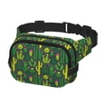 thumbnail image 2 of Fotbe Cactus 1 Cangurera Cuadrada con Estampado de Doble Capa, Bolsa de Cintura Ajustable Mini para Hombres y Mujeres, 2 of 9