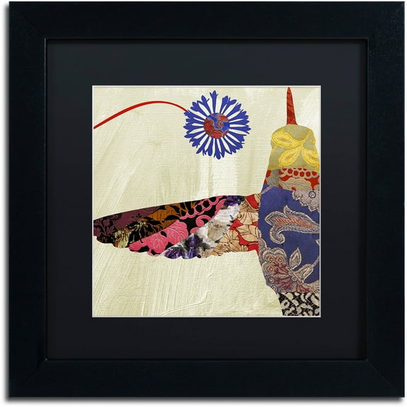 Trademark Fine Art "Hummingbird Brocade I" Canvas Art by Color Bakery Black Matte, Black Frame