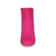 thumbnail image 6 of BLISSFUL STEP Women's Faux Suede Chunky Heel Round Toe Side Zip Ankle Boots Hot Pink 5.5, 6 of 8