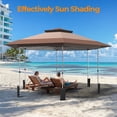 thumbnail image 2 of Vitarpatio 13' x 13' Pop Up Gazebo, Hexagonal Outdoor Gazebo Instant Patio Gazebo 2-Tier Roof Event Tent with Zippered Mesh Netting, Steel Frame and Wheeled Carrying Bag, Brown, 2 of 9