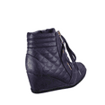 thumbnail image 5 of Women's High Top Fashion Round Toe Lace Up Quilted Wedge Sneaker Shoes, 5 of 5