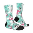 thumbnail image 2 of Goofa Flamingo Printed Men's Crew Socks, Soft Durable Breathable Moisture-Wicking with Odor Control Cotton socks, 2 of 9