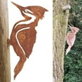 thumbnail image 3 of Elegant Garden Stake Design Pileated Bird Rusty Metal Silhouette Tree Decoration W2L6, 3 of 9