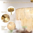 thumbnail image 4 of DingLiLighting 12 Light Shell Crystal Chandelier Flush Mount Ceiling Light Round Chandelier Hanging Light Adjustable for Living Room Bedroom Kitchen, E12 Bulbs Included, 4 of 8