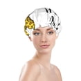 thumbnail image 3 of Easygdp Gnome Sweet Honey Shower Caps for Women, Double Waterproof Layers Shower Cap, Quick Drying Bath Hair Cap Reusable, 3 of 9