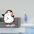 thumbnail image 2 of Reloj de pared de madera con diseño de pingüino y figura de niña de cerámica para dormitorio, estante, escritorio, decoración del hogar, estilo nórdic, 2 of 8