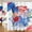 style948-, variant on 4th of July Independence Day Shower Curtain Blue Red Stars Bow Firework American Flag Patriotic Memorial Bathroom Curtains Decor with Hooks 36" WX70 H