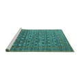 thumbnail image 2 of Ahgly Company Machine Washable Indoor Round Oriental Turquoise Blue Traditional Area Rugs, 3' Round, 2 of 4