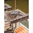 thumbnail image 2 of Outdoor Tablecloths with Umbrella Hole & Zipper, Texas Star Vintage 54x54 Inch Square Tablecloths, Brown Retro Art Red Berry Wooden Waterproof Table Cloth, Patio/Pool/Picnic Table Covers, 2 of 8