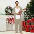 thumbnail image 3 of Zwiiyzr Family Christmas Pajamas Matching Sets for Dad Men Christmas Lattice Print Long Sleeved Jumpsuit Family Parent-Child Wear Khaki-Dad, 3 of 4