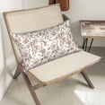 thumbnail image 5 of Brown Floral Pillow Covers 12x20 Set of 2 Brown and Cream Chinoiserie Floral Decorative Throw Pillows Vintage Rustic Toile Flower Pillowcase Outdoor Decor Linen Cushion Covers for Couch Sofa, 5 of 7