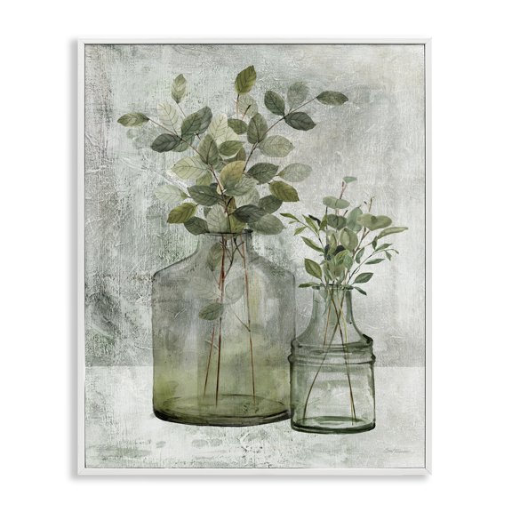 Stupell Industries Farmhouse Plant Botanical Bunches Country Vase Potted Plant White Framed Giclee Art, 11 x 14, by Carol Robinson