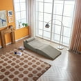 thumbnail image 5 of Foldable Tatami Lounger Sofa Bed, High-Density Sponge, Velvet Upholstery, Gray, 80.31 Inch Length, Portable Design, No Assembly Required for Living Room Bedroom Balcony Office, 5 of 10
