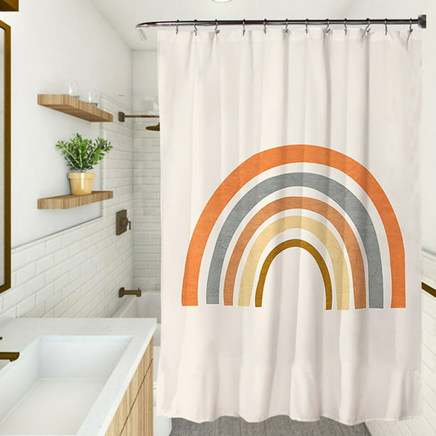 Bathroom Shower Curtains Set, Terracotta Color Shower Curtain