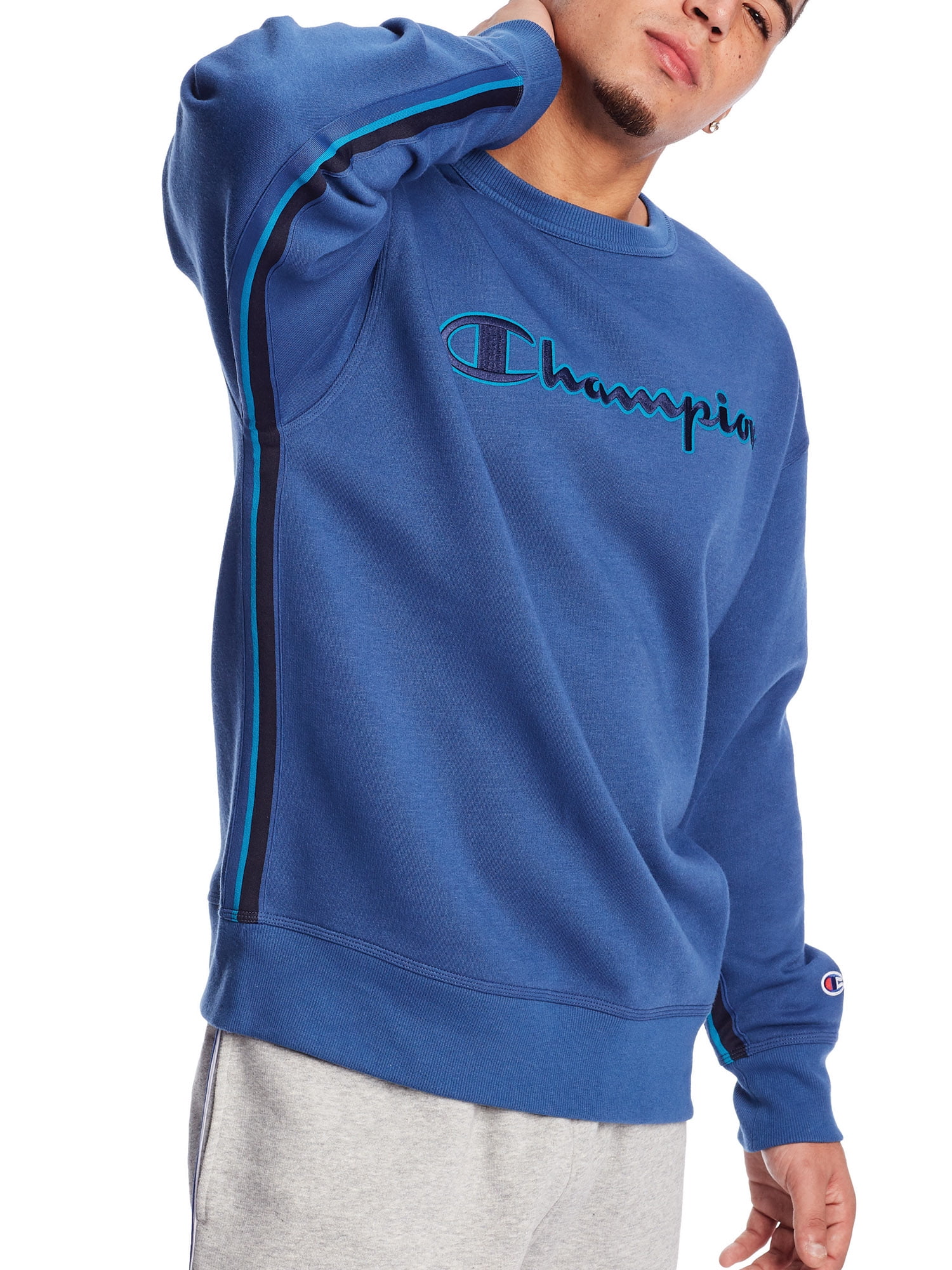 Eenzaamheid onderwijzen Apt Champion Men's Powerblend Applique Crewneck Sweatshirt with Taping, up to  Size 2XL - Walmart.com