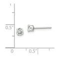 thumbnail image 2 of Sterling Silver 4mm Round Snap Set CZ Stud Earrings, 2 of 2