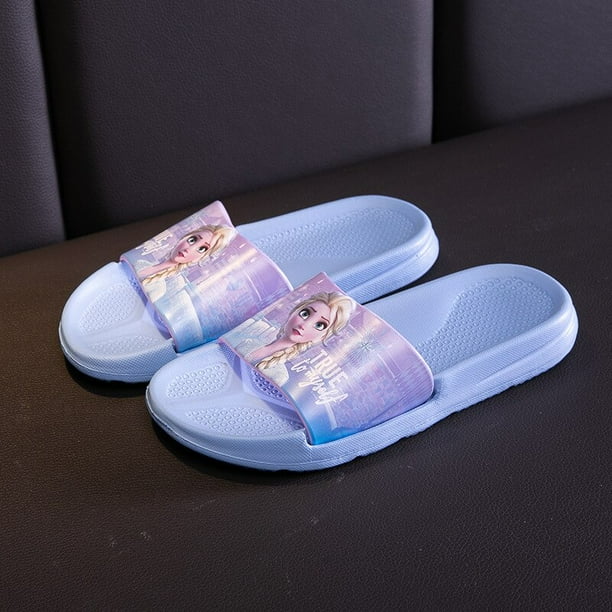 Zapatillas de niños Disney Frozen elsa novedad de verano antideslizante interior casa niños y niñas sandalias y slippers180-Insole 17cm Gao Jinjia LED