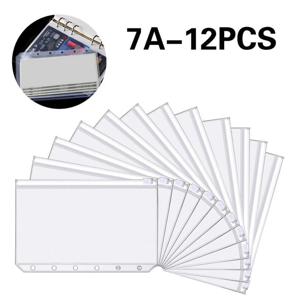Clearance! Home Decor A7 Binder Pockets Plastic Binder Zip Document Holders Waterproof Loose Leaf One Size Multi-Color