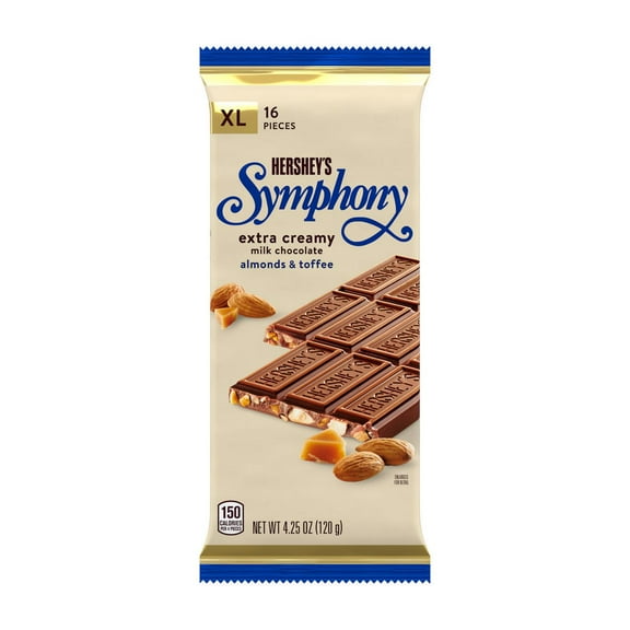 Pack of 2 Hershey's Symphony Milk Chocolate Almonds & Toffee XL Candy Bar, 16 pc, 4.25 oz (Package May Vary)