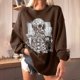 thumbnail image 2 of Sudadera extragrande de lana de manga larga con cuello redondo y estampado de calavera para mujer Pompotops gfhjh16839, 2 of 5