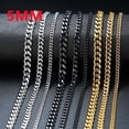 thumbnail image 1 of Fashion New Figaro Chain Necklace For Men Punk Silver Color Stainless Steel Long Necklace Men Hip Hop Jewelry Gift, 1 of 5