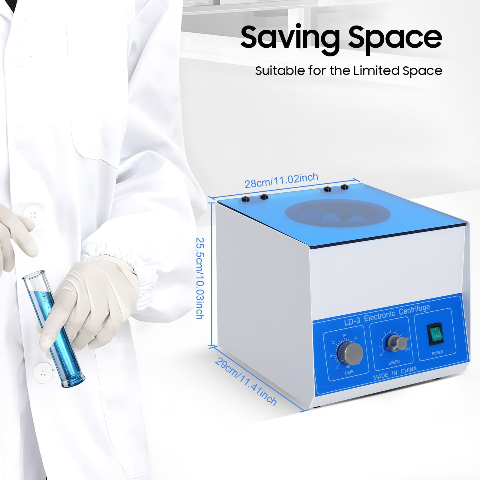 110V 60W LD-3 Desktop Electric Centrifuge, 4000r/min Electric Centrifuge Machine for Medical and Scientific Research