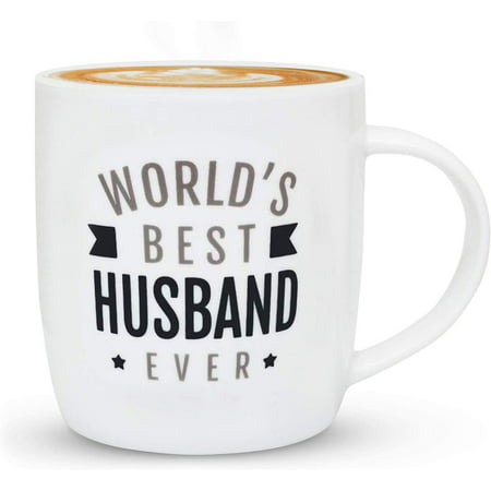 Triple Gifffted Worlds Best Husband Ever Coffee Mug Gift For Him, Fathers Day, Valentines, Christmas, Ceramic 13 Ounce