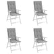 thumbnail image 5 of Set de 4 Cojines para Sillas de Respaldo Alto vidaXL para Jardín Exterior en Gris, 5 of 8