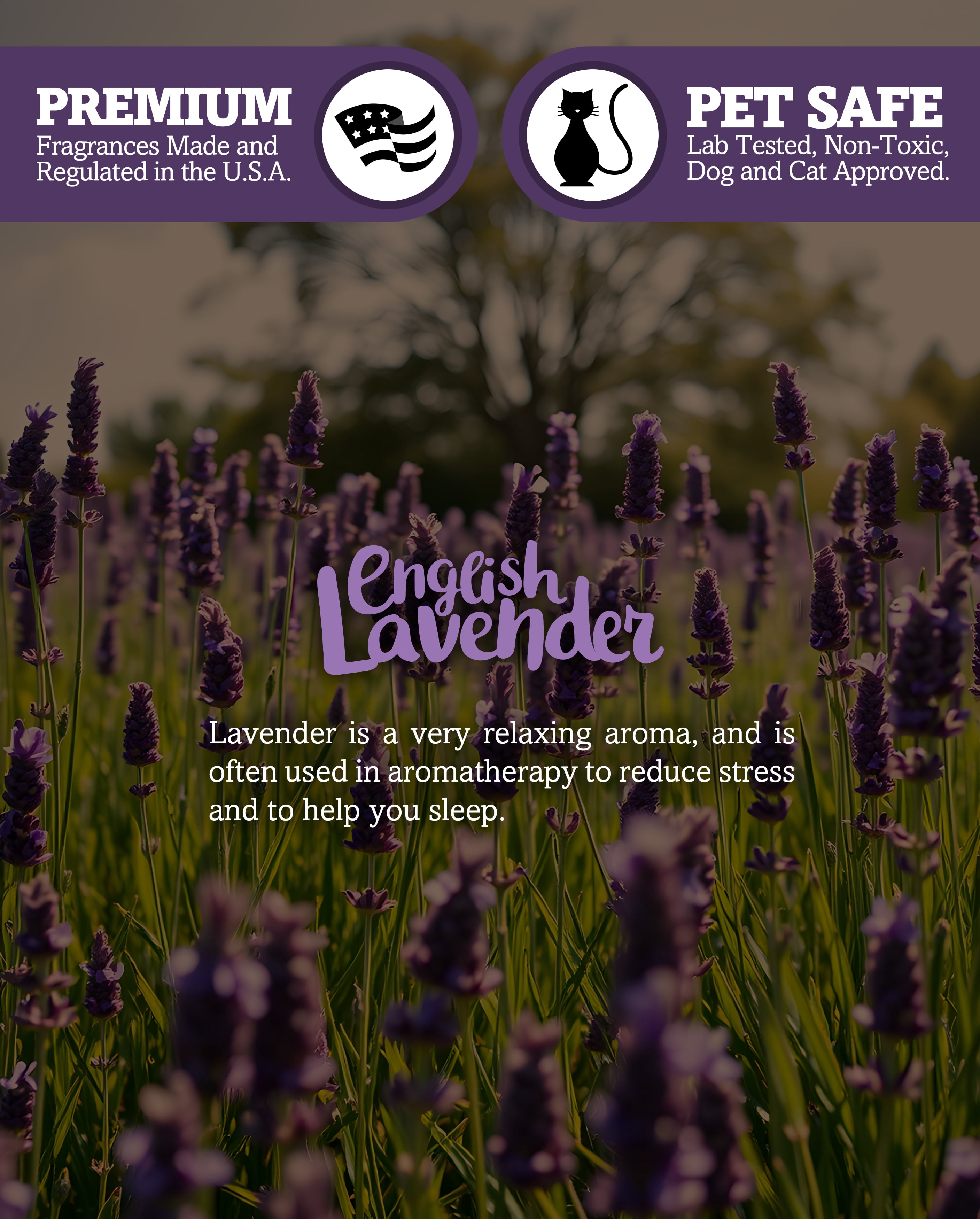 English Lavender Scented 3 Wick Candle - All Natural - Made with 100% Responsibly Sourced Soy and Essential Fragrance Oils - Phthalate & Paraffin Free, Vegan, Non-Toxic
