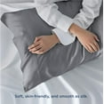 Bedsure Queen Cooling Pillow Cases Rayon Derived from Bamboo, Silver