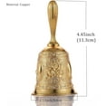 thumbnail image 2 of Super Loud Solid Brass Gold Hand Call Bell for Wedding, Seniors, Teacher, Dinner, Tibetan, Meditation, Gift, 2 of 8