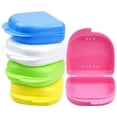 thumbnail image 1 of Portable Retainer Case 5pcs Mouth Guard Case Dental Orthodontic Retainer Box Denture Storage Container Random Color, 1 of 5