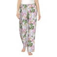 thumbnail image 2 of Goofa Lilies Flowers Printed Soft Pajama Pants for Women, Wide Leg Comfy Casual Lounge Yoga Pants-Large, 2 of 9