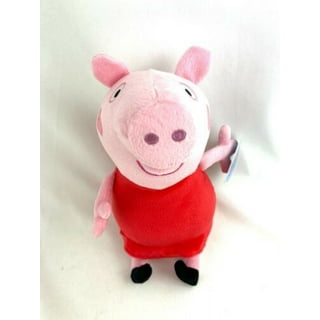 Nick Jr. Peppa Pig Stuffed Animal Pink Soft Plush Piggy 8 Red Dress Curly  Tail