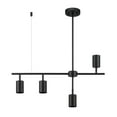 thumbnail image 1 of 4-Light Matte Black Adjustable Height Geometrical Track Lighting with Pivoting Shades, 1 of 6